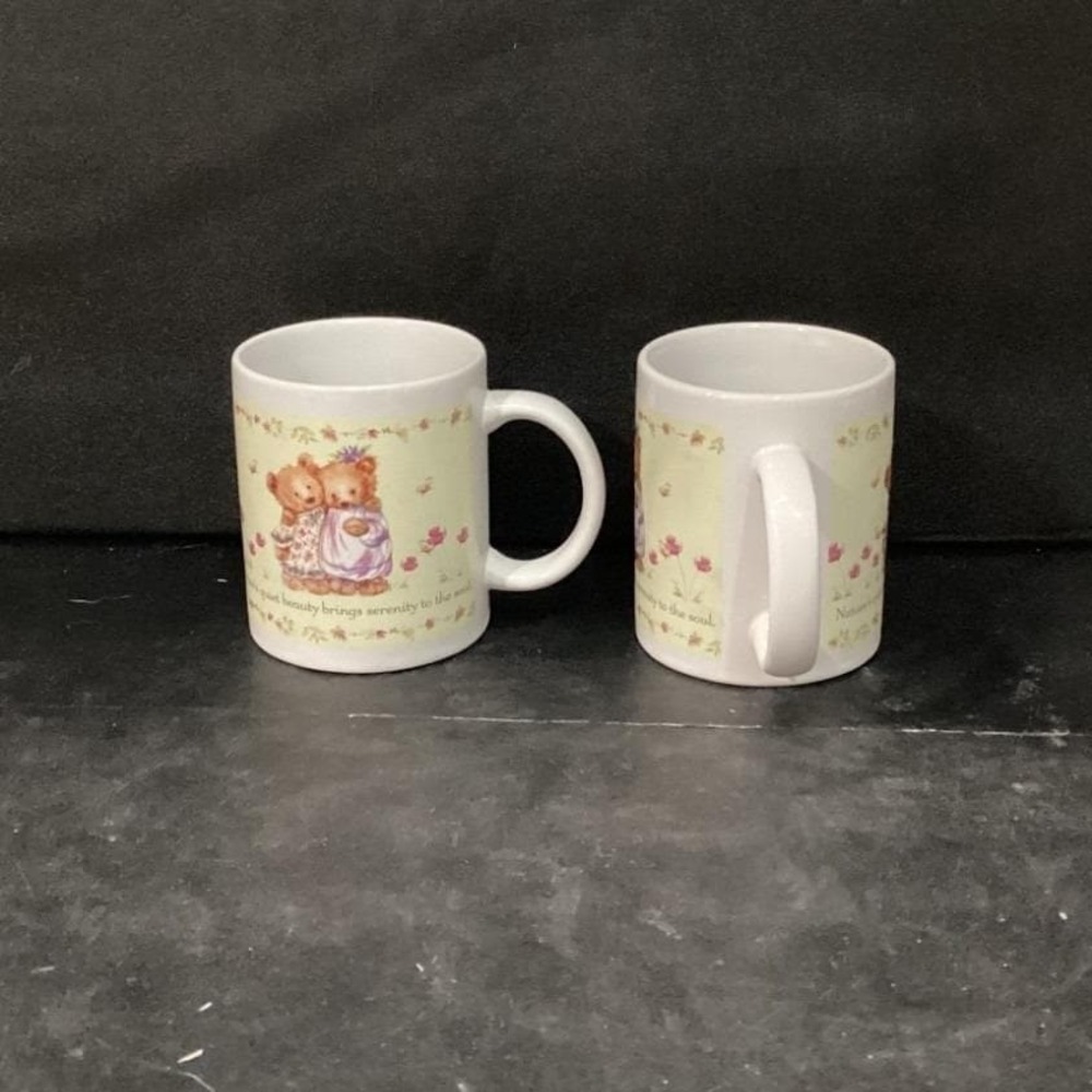 Hallmark Bears Natures Quiet Beauty Coffee Cups, Set of 2, Mugs, Drinkware